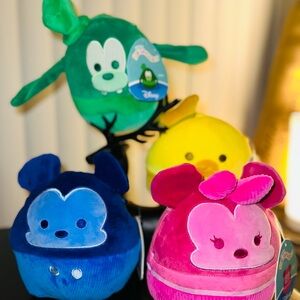 Squishmallow Disney neon bundle 7” NWT Donald, goofy, Mickey & Minnie plush